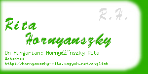 rita hornyanszky business card